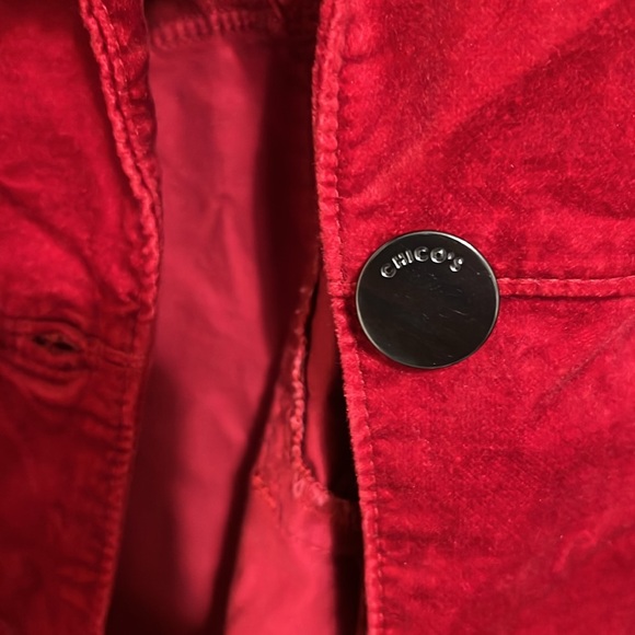 Chico’s Elegant Red velvet Women's Jacket size 2.5 or XL NEW - Picture 7 of 14